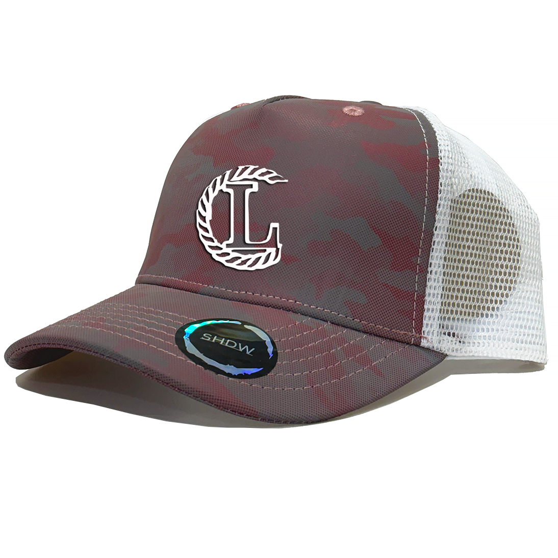 Pink Reflective Curved PeakCamouflage Snapback Cap