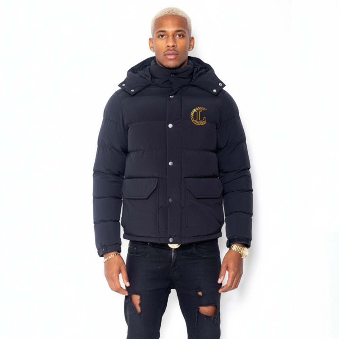 Men’s Black Hooded Puffer Jacket